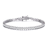White Gold Plated Clear Round Cubic Zirconia Tennis Bracelet